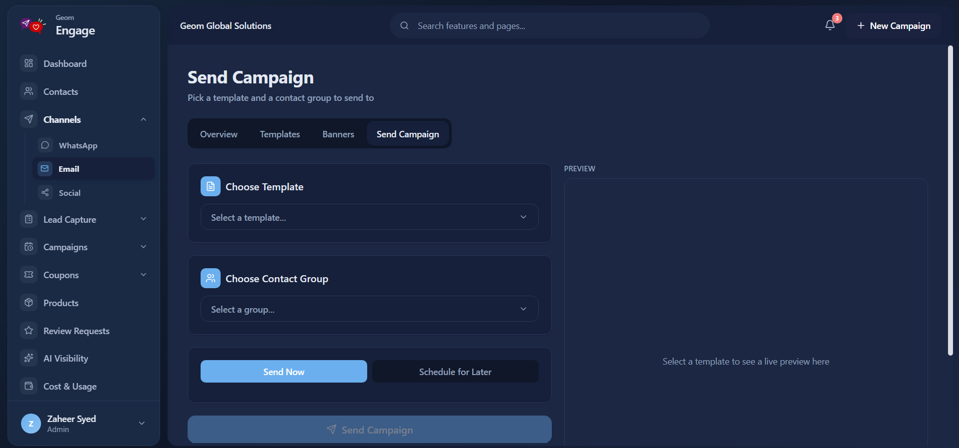 Sending an email campaign